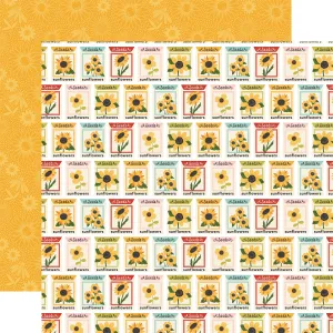 Carta Bella - Sunflower Summer - 12x12 Single Sheet / Sunflower Seed Packets