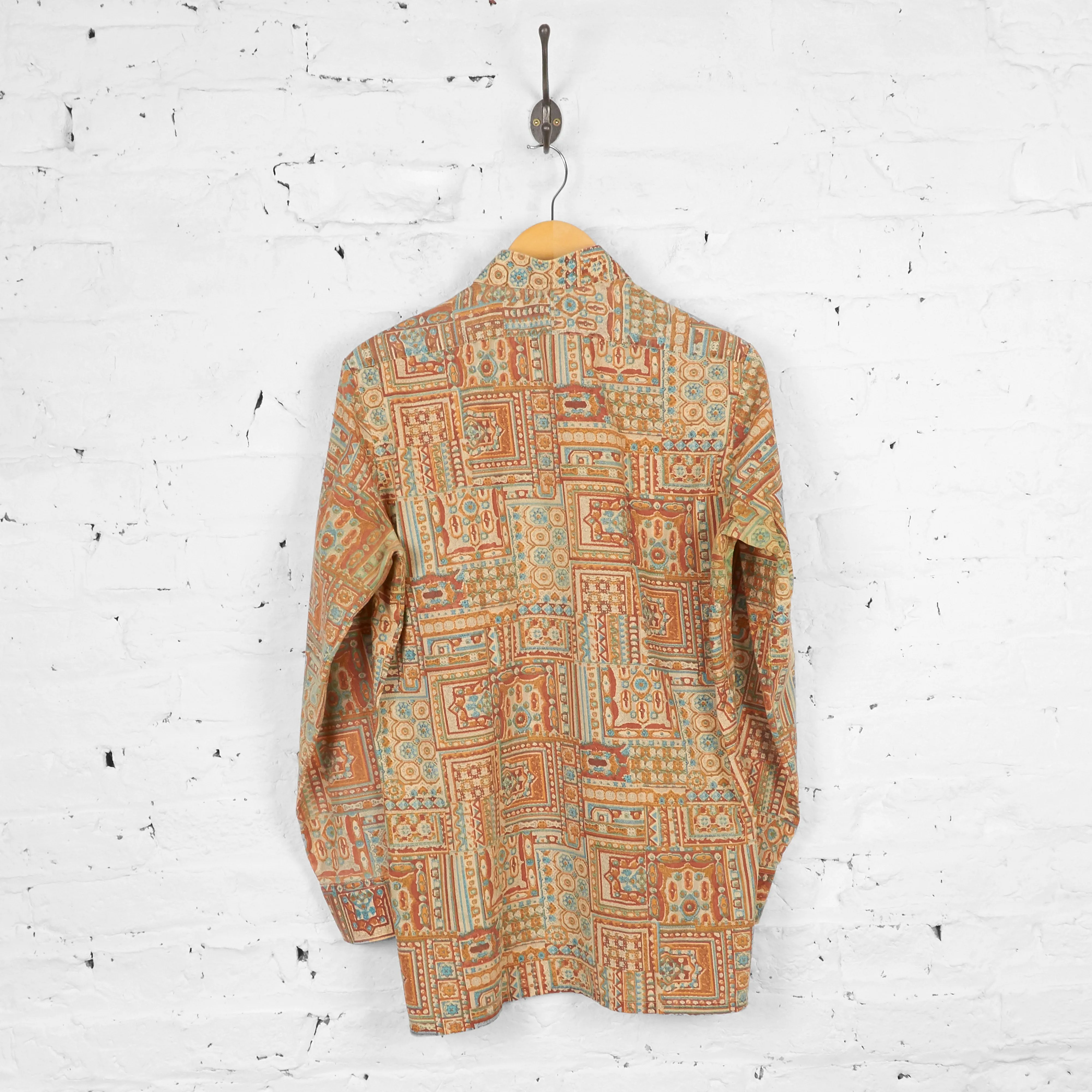 Vintage Women's Patterned Party Shirt - Brown - M